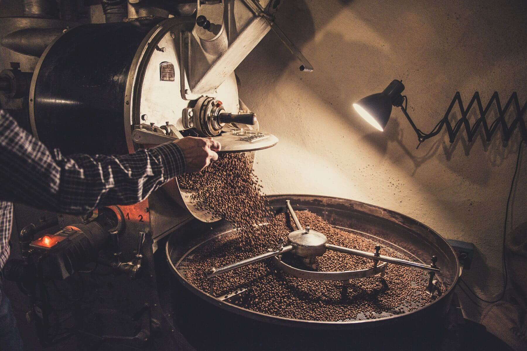 coffee beans are grinded