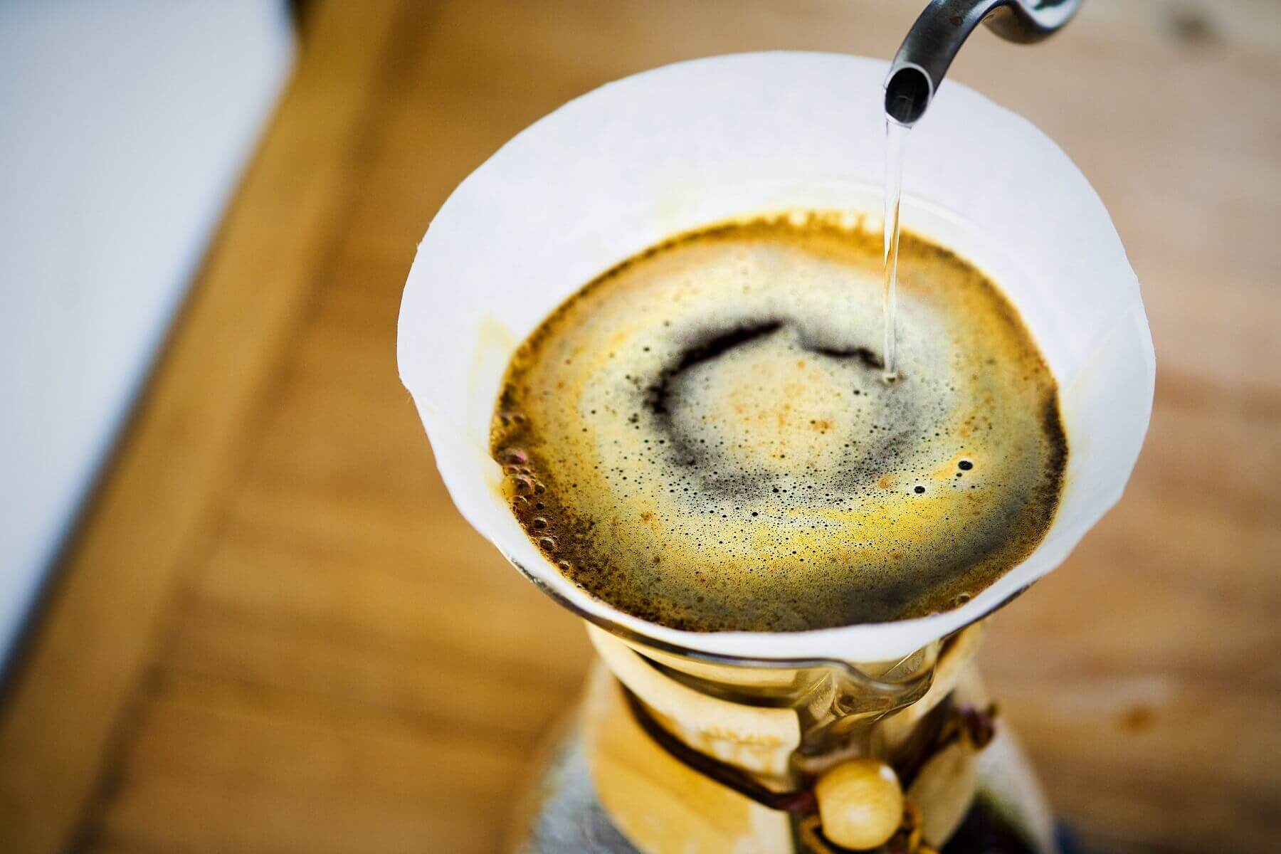 water is being added into coffee